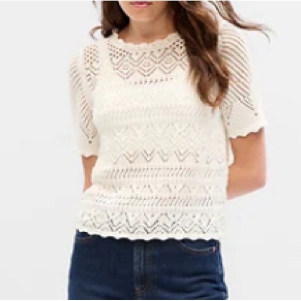 Crew neck crochet sweater